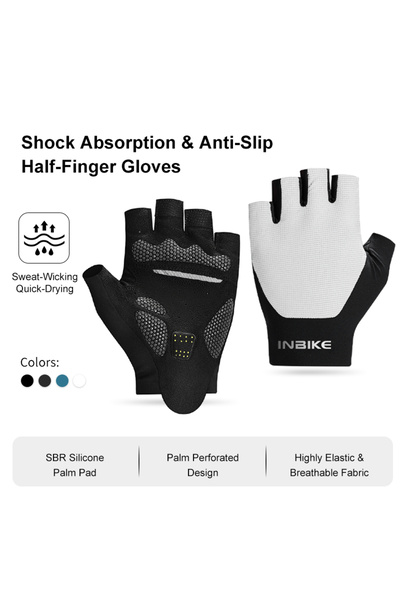 Choice13 INBIKE L White INBIKE Half Finger Cycling Gloves 2025 Summer Unisex ...