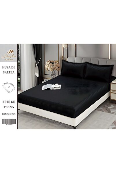 naniland.ro Husă de Pat Damasc 2 Persoane 3 Piese cu Elastic 180x200 cm, Mode...