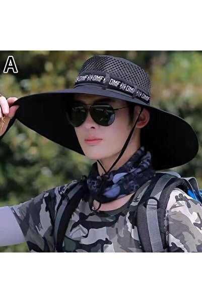 Choice5 Black Summer 15CM Large Brim Sun Hat Men Women Breathable Fishing Cap...