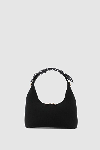 Shule Bags Laguna Scarf Detailed Handbag and Crossbody Bag Black