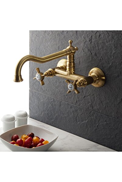 Bugnatese Princeton 852-220 Bronze Μπαταρία Κουζίνας Τοίχου Με Περιστρεφόμενο...