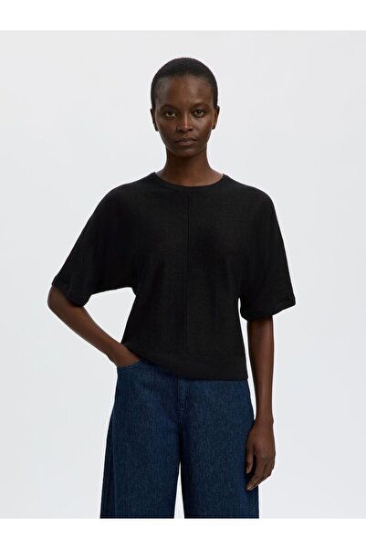 SELECTED Strickoberteil 100% Leinen