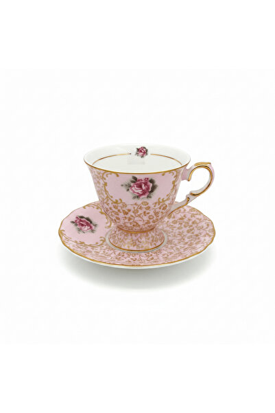 Mayflower Porcelain Cup & Saucer Set Pink – 6 Pcs | 125 ml