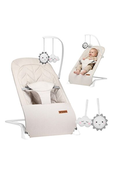 Tulano Sezlong balansoar pentru bebelusi Moon 10 Beige cu centura de sigurant...