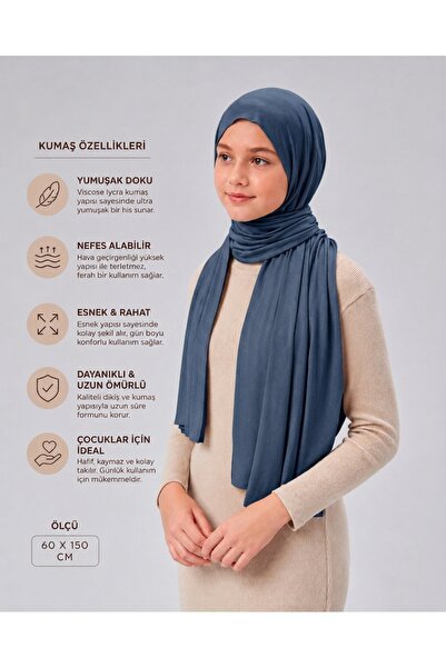 Sonbaharmoda Şal din bumbac pieptănat pentru fete, viscoză Lycra, 60x150 cm, ...