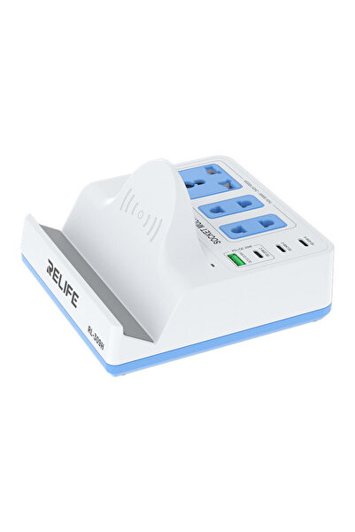 Relife σταθμός φόρτισης RL-309H, USB/3x USB-C/3x DC/wireless, 72W, λευκός