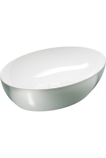 GSI Pura Platinum-White 8842-430300 Πορσελάνινος Νιπτήρας Μπάνιου Οβάλ Επιτρα...