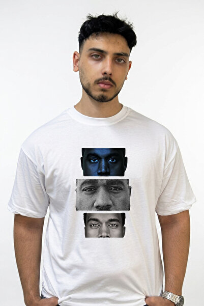 Anetos Kanye West_78 dizajn, štampana oversize bela majica