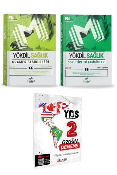 Modadil Yayınları YÖKDİL Sağlık Gramer + Soru Tipleri Fasikülleri + YDS 2 Özg...