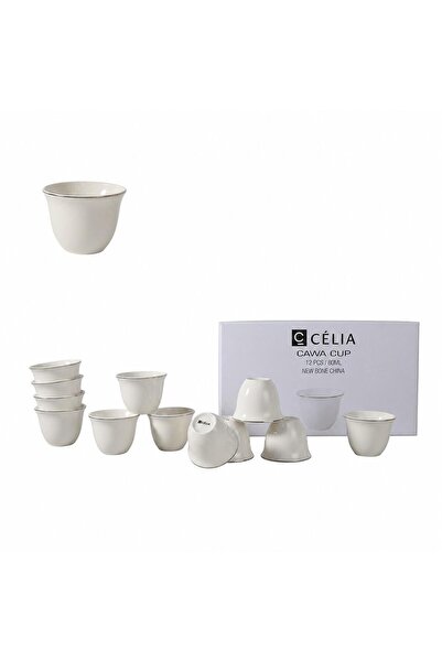laverahome 80ml Arabic Coffee Cup Set of 12 Pieces with Modern Design |