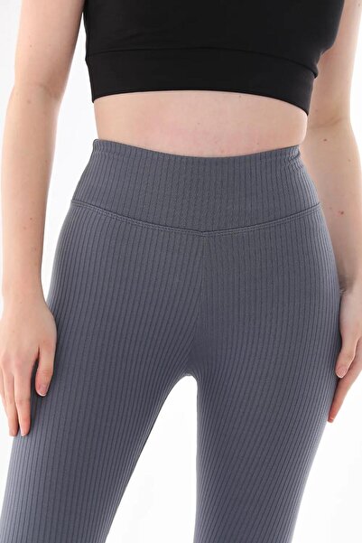 ROYAM Vogsign Women's High Waist Gathering Wide Ribbed Leggings 347
