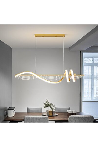 EMPORIO COLLECTION Μοντέρνο κρεμαστό φωτιστικό οροφής LED, γραμμικό κυματιστό...