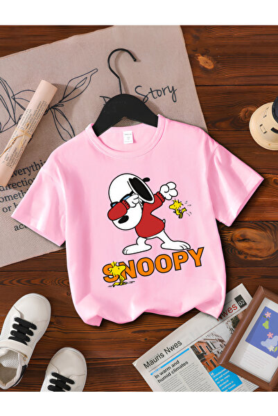 MAGORS Snoopy New Season Printed Circular Neck Cotton Short Sleeve Children's...