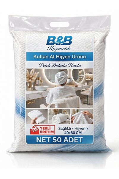 BB KOZMETİK tek kullanımlık saç manıkur pedıkur havlusu (40x80) 50 adet