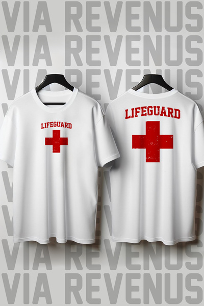 Vordevia Μπλουζάκι Lifeguard / Cankurtaran με στάμπα μπροστά και πίσω, μεγάλη...