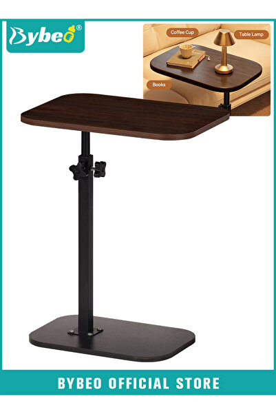BYBEO C Shaped Side Table, Adjustable Height C Shaped End Table, 360°Swivel C...