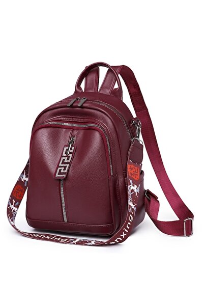 OEM Rucsac de damă, tip geantă, roșu bordo, 30x25x9cm