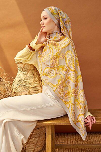 Silk Home Riva Shawl Tencel Paisley Gray