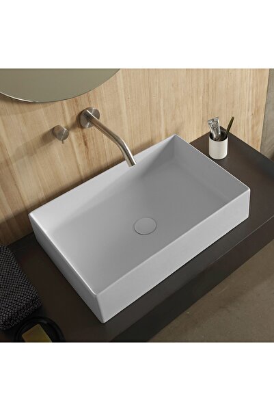 SCARABEO Teorema 60 5101-301 White Matt Πορσελάνινος Νιπτήρας Μπάνιου Επιτραπ...