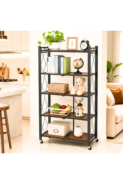 laverahome 5 Layers of Storage Shelves Can Be Folded and Moved |