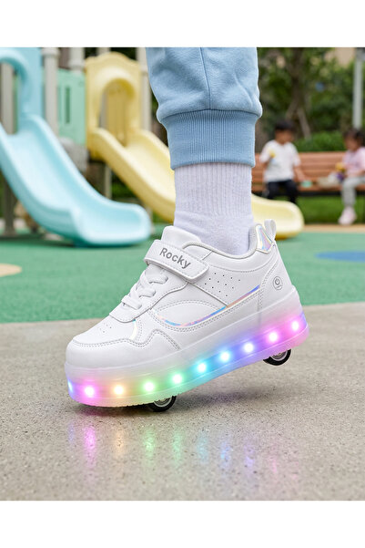 ROCKY Parlayan Adımlar Çocuk Patenli Ayakkabı Işıklı LED Tekerlekli Spor Ayak...