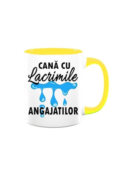 OEM Cană cu un mesaj amuzant: "Lacrimile Angajaților", albă cu interior galbe...