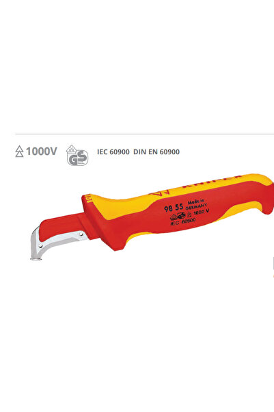 Knipex 9855.SB Μαχαίρι Ηλεκτρολόγων Γάντζου 180mm Με ηλεκτρολογική μόνωση VDE...