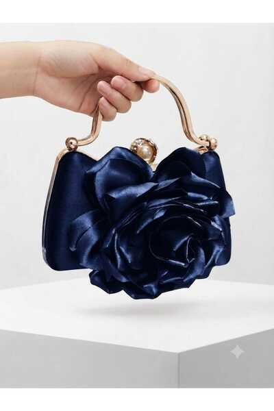 Famels Rose Evening Dress Bag Navy Blue Special Model Evening Dress Bag with ...