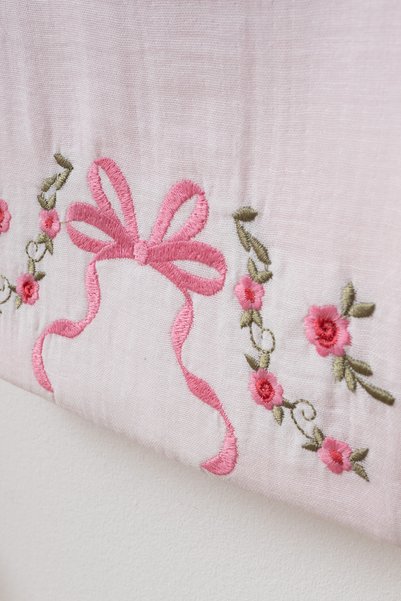 tinibud Gots Certified Fabric 100% Cotton Muslin Baby Girl Hospital Discharge Set with 10 Bow Embroideries