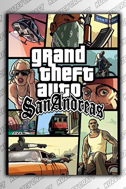 Kuzey Craft Gta San Andreas Metal Poster Duvar Tablosu Özel Tasarım Hediye Pa...