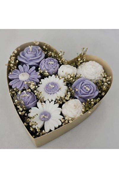 Yaratıcı sanatlar atölyesi Flower Bouquet Candle Set in a Gift Box Decorated ...