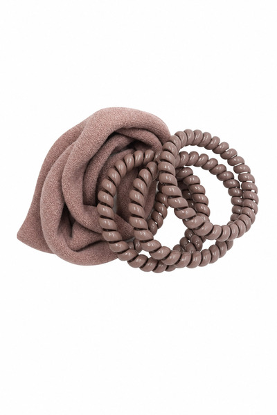 Jack Ferrero Women's and Girls' Spiral and Fabric Hair Tie Set - Multi-Pack