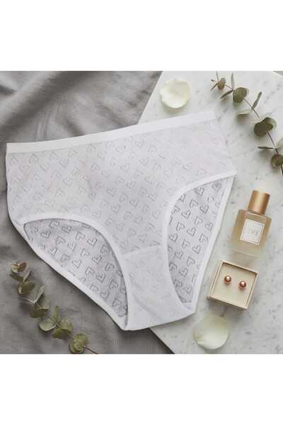 RIVANI Women's White Lace Panties 12 Pieces Heart Model