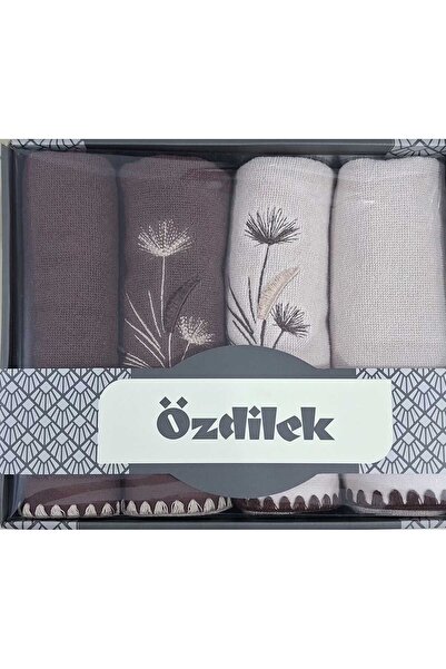 Özdilek Pampas Cutie colorată cu 4 prosoape 50*90cm Prosoape pentru mâini și ...