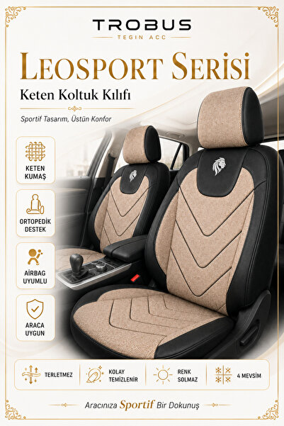 TROBUS Hyundai Elantra 2011 Sonrası Uyumlu LeoSport Serisi Bej Siyah Ortopedi...