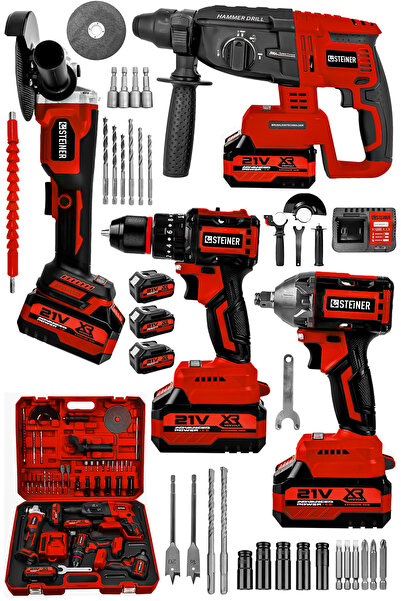 STEİNER 21V Darbeli Kömürsüz Kırıcı Delici Hilti & Taşlama & Matkap & Somun S...
