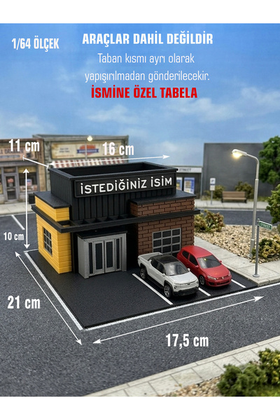 Butik Mağaza Ve Dükkan Tasarımlı Diorama V-3 1/64 Ölçekli Araç Sergileme Stan...