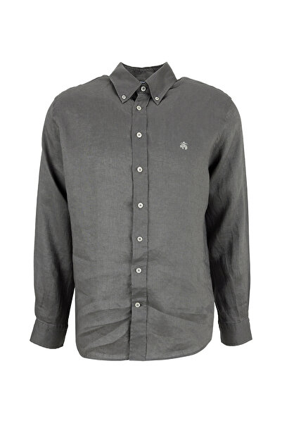 BROOKS BROTHERS Gri Erkek Düğmeli Regular Fit Gömlek BBSS26MSH022