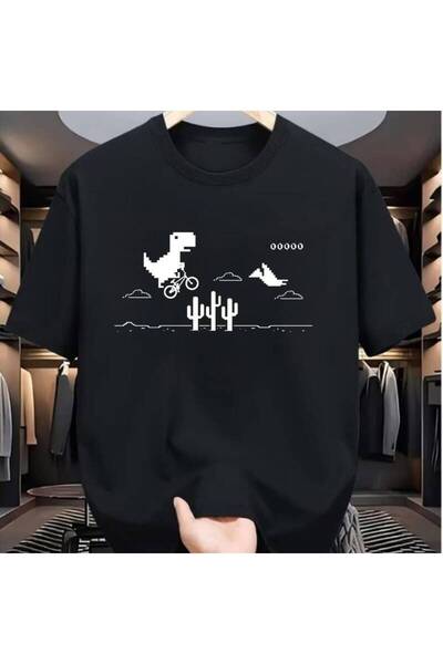 1001 Line تي شيرت صيفي كاجوال برقبة دائرية وأكمام قصيرة، مطبوع عليه تصميم دين...