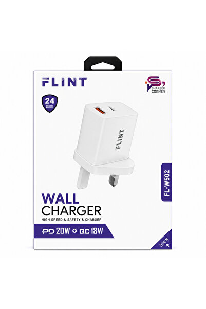 FLINT FL-W502 20W Fast Wall Charger - Compact USB Power Adapter for iPhone & ...