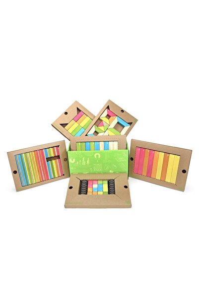 Tegu Set blocuri magnetice Classroom, 130 piese din lemn