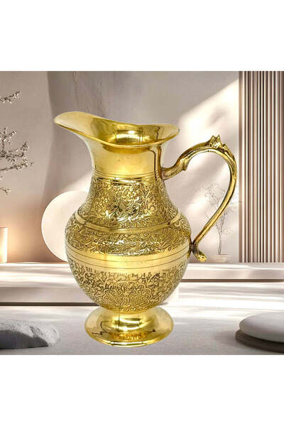 Al Athar Arts إبريق تقديم الماء النحاسي على الطراز المغولي - أناقة مصنوعة يدو...