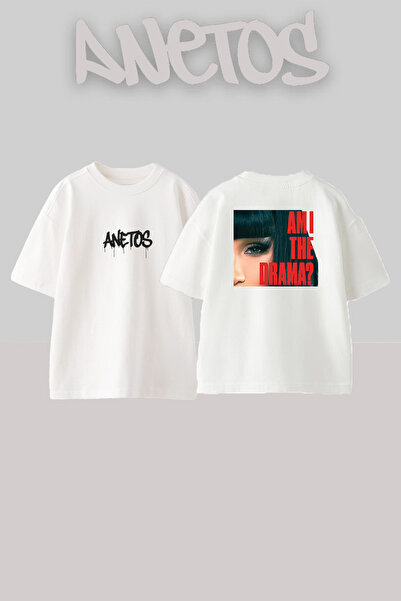 Anetos Coi Leray Design Printed Unisex Oversize Fit White Tshirt
