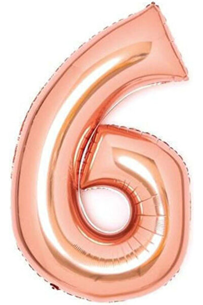 AMSCAN Balon Folie Jumbo Numărul 6 Rose Gold 66cm