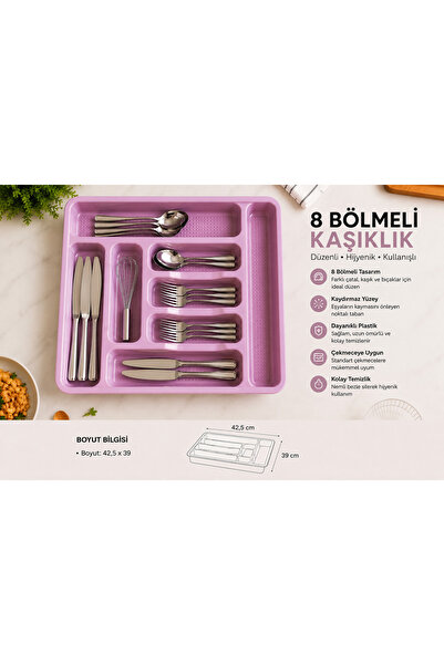 Home 8 BÖLMELİ ÇEKMECE İÇİ KAŞIKLIK - çatal kaşık bıçak düzenleme organizeri ...