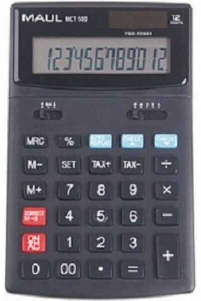 MAUL MCT 500 Calculator Accounting 12 Digits in Black Color 1pcs Code: 7269690