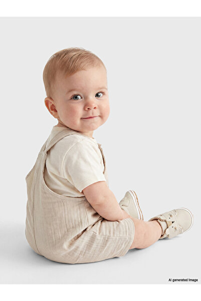 LC Waikiki Original Baby Boy Muslin Salopet and T-Shirt Set