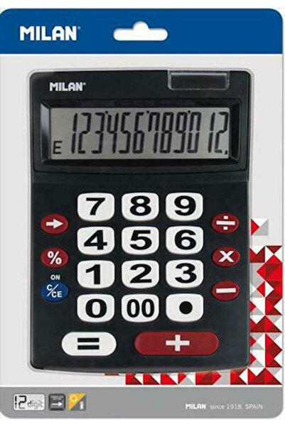 Milan Calculator cu 12 cifre, negru, 1 bucată, Cod: 151712BL