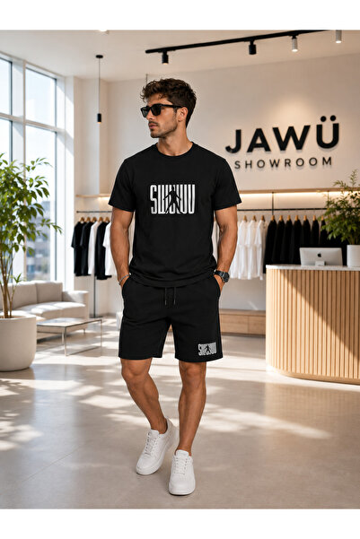 JAWÜ STYLE Siiiuuuu Printed T-Shirt Shorts Set Oversize Premium