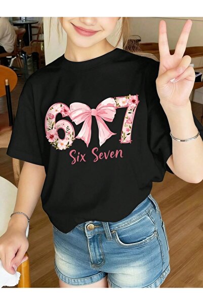 SVART WEAR 67 Six Seven Printed Crew Neck 100% Cotton Short Sleeve Kids and T...